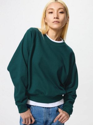 UNIQLO - укороченный свитшот с объемными рукавами - 55 GREEN