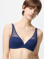 UNIQLO - бесшовный сетчатый бюстгальтер с 3D-фиксацией - 67 BLUE