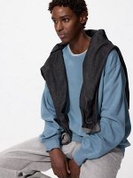 UNIQLO - хлопковый свитшот унисекс с круглым вырезом - 63 BLUE