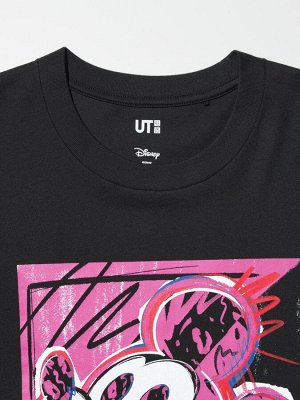 UNIQLO UT - хлопковая футболка с Микки Маусом - 09 BLACK