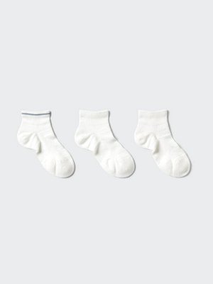 UNIQLO - короткие женские носки средней плотности (3 пары) - 01 OFFWHITE