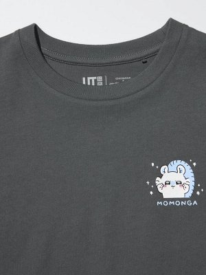 UNIQLO UT - хлопковая футболка с персонажами Nagano & Chiikawa - 07 GRAY