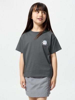 UNIQLO UT - хлопковая футболка с персонажами Nagano & Chiikawa - 07 GRAY