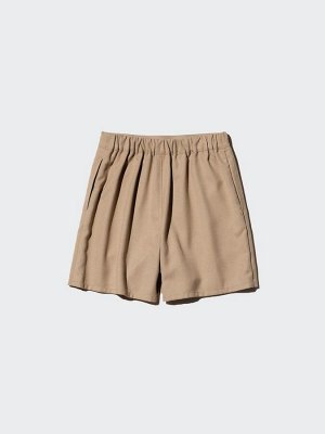 UNIQLO - юбка-шорты с плиссировкой и регулируемой талией - 09 BLACK