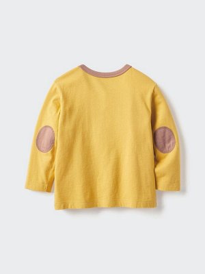 UNIQLO - хлопковый лонгслив с нашивками на локтях - 43 YELLOW