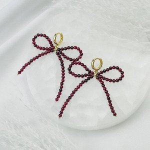 Серьги бантики из Граната