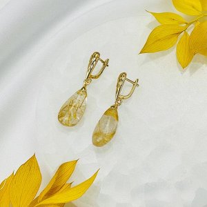 Серьги из Рутилового кварца (Волосатик)
