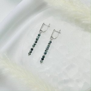 Серьги длинные из Соколиного глаза
