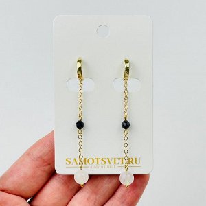Серьги из Лунного камня и Шпинели