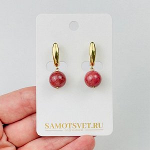 Серьги из Родонита