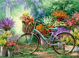 "Велосипед в цветочном саду"