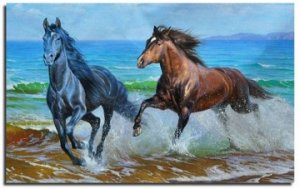 Лошади, бегущие по волнам