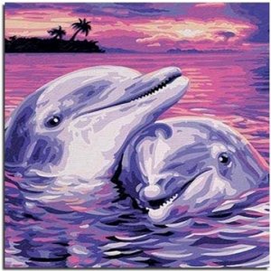 "Дельфины на закате"