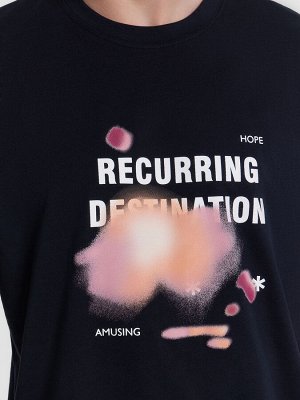 Футболка мужская синяя "recurring destination"