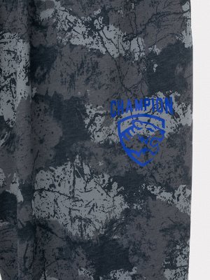 Брюки мужские серые с принтом "камуфляж"