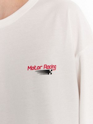 Лонгслив мужской белый "Motor racing"
