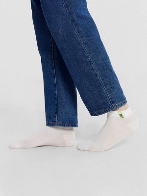 Носки мужские короткие белые с логотипом MF