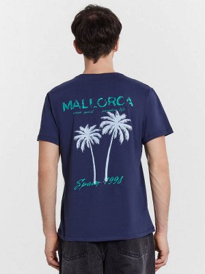 Футболка мужская синяя  с принтом "Mallorca"