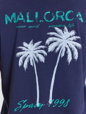 Футболка мужская синяя  с принтом "Mallorca"