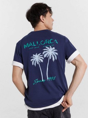 Футболка мужская синяя  с принтом "Mallorca"