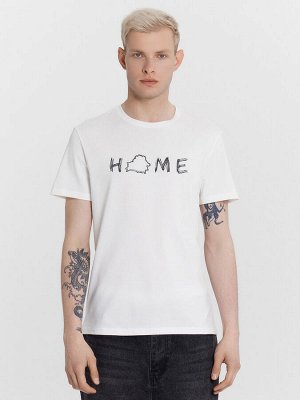 Футболка мужская белая с принтом "Home"