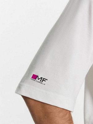 Футболка мужская белая с принтом и логотипом MF