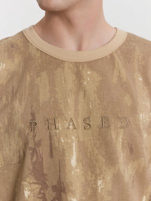 Футболка мужская бежевая с вышивкой "Phased"