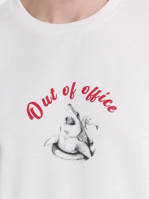 Футболка мужская белая Out of office