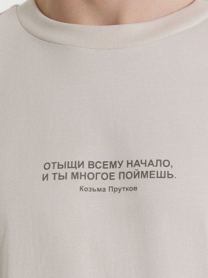 Футболка мужская в сером цвете с печатью