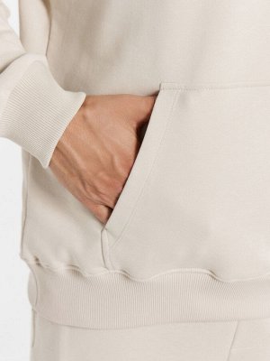 Комплект мужской (худи, брюки) в холодном бежевом цвете