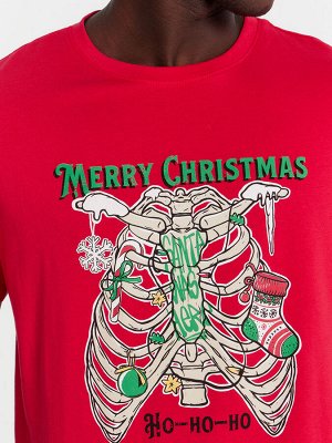 Пижама мужская с новогодним принтом и надписью "Merry Christmas"