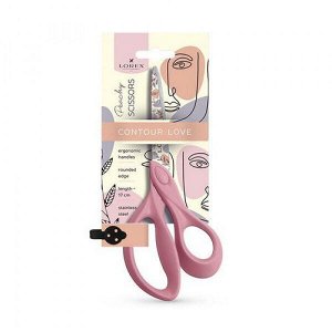 Ножницы 170 мм "PEACHY CONTOUR LOVE" пластик принт на лезвиях LXSCPC17-CL LOREX