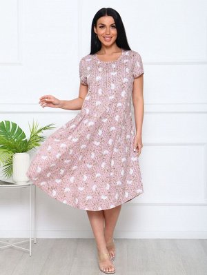 Платье Элла(розовый хлопок)