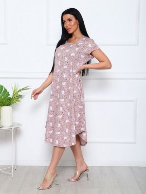 Платье Элла(розовый хлопок)