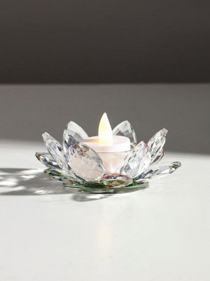 Подсвечник стекло "Лотос радужный" диам 11,5 см
