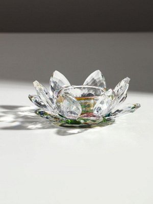 Подсвечник стекло "Лотос радужный" диам 11,5 см