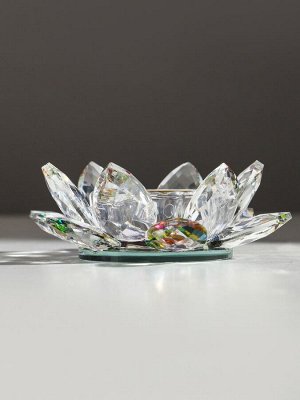 Подсвечник стекло "Лотос радужный" диам 11,5 см