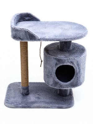 Комплекс для кошек с когтеточкой, лежанкой, джут, 58 х 38 х 70 см, серый