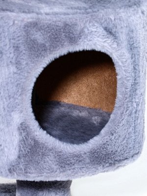Комплекс для кошек с когтеточкой, лежанкой, джут, 58 х 38 х 70 см, серый