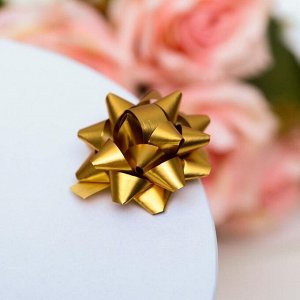 Подарочный Бант - звезда №3.5, простой металлик, для упаковки подарков, МИКС