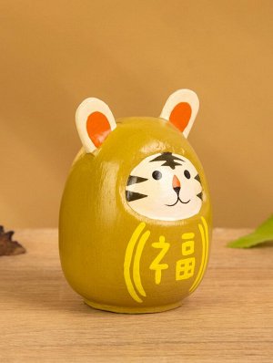 Деревянная кукла кокеши «Тигренок», 6x6x9 см, жёлтая