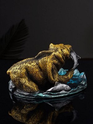Подставка для мелочей «Медведь с лососем», 9.5x15.5x17 см