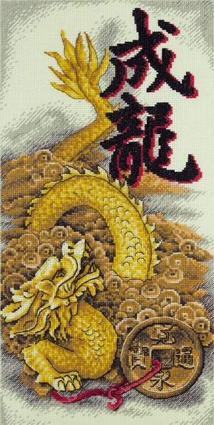 Набор для вышивания "PANNA" I-1938 "Золотой дракон" 20 х 40 см