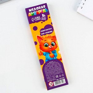 Акварельные краски медовые 6 цветов в картонной коробке, без кисти