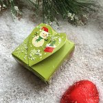Минибокс с шок. конфетой &quot;С Новым годом (зелёный)&quot;