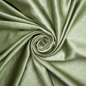 Портьерная ткань Блэкаут однотонный с тиснением листья зеленое яблоко 140