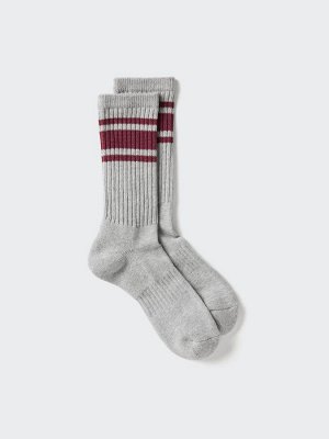 UNIQLO - высокие носки в рубчик для мужчин - 18 WINE