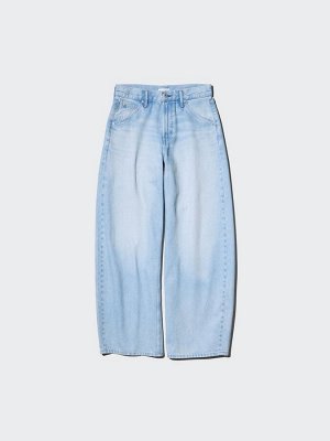 UNIQLO - джинсы с мягким изогнутым силуэтом и укороченной длиной - 62 BLUE