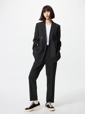 UNIQLO - укороченные смарт-брюки с зауженным силуэтом - 09 BLACK