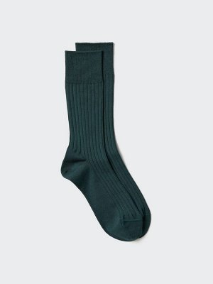 UNIQLO - однотонные носки из хлопка SUPIMA в рубчик - 58 DARKGREEN